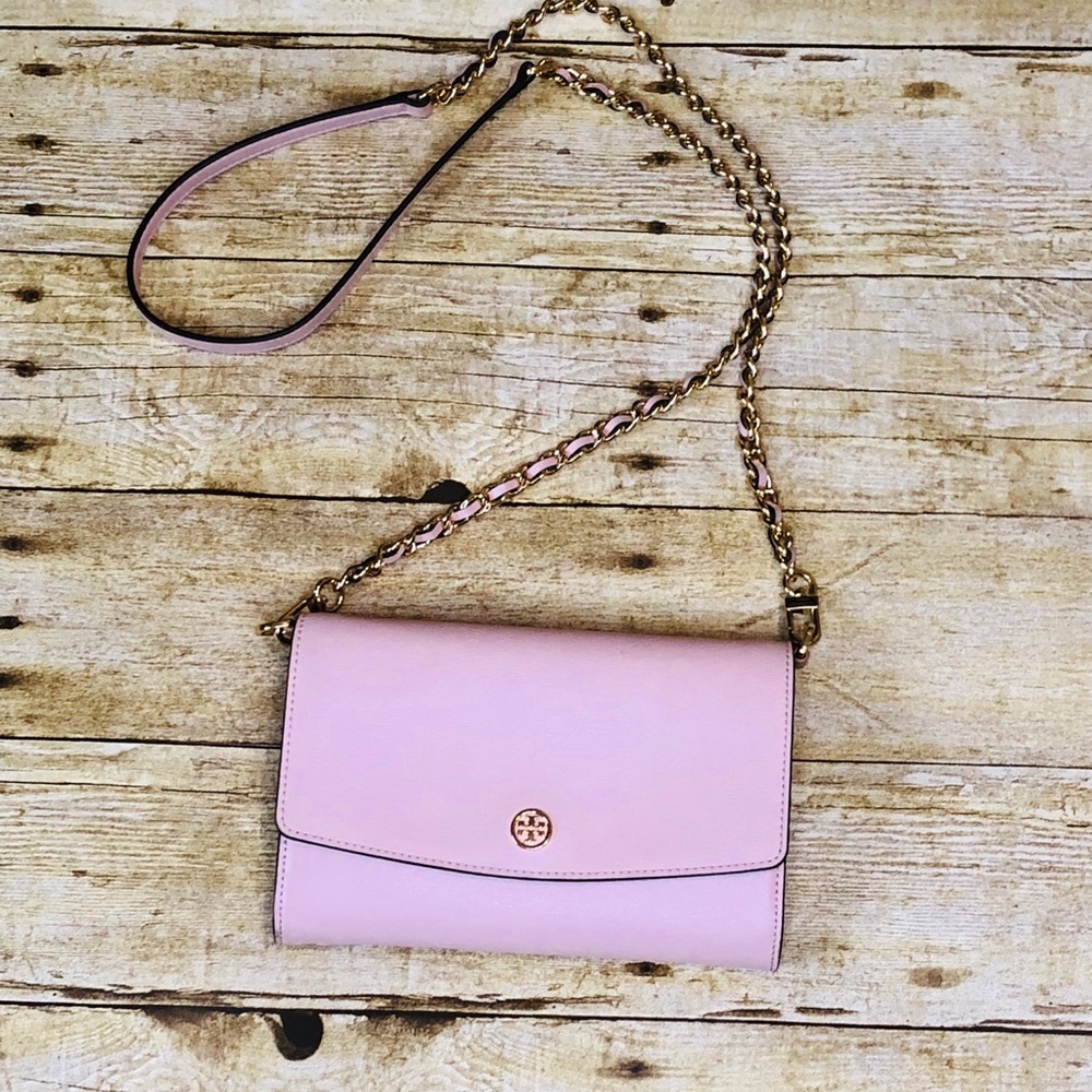 Tory Burch Robinson Leather Chain Wallet